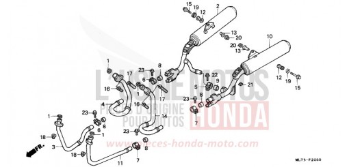 EXHAUST MUFFLER (1) VFR750FG de 1986